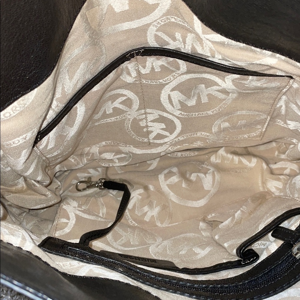 Michael Kors Black Leather Handbag with Silver Accents - Picture 3 of 5